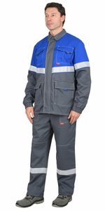 Костюм "СИРИУС-Самотлор" куртка, п/к серый с вас, 80% х/б, 20% п/э, антистатическая нить 250 г/кв.